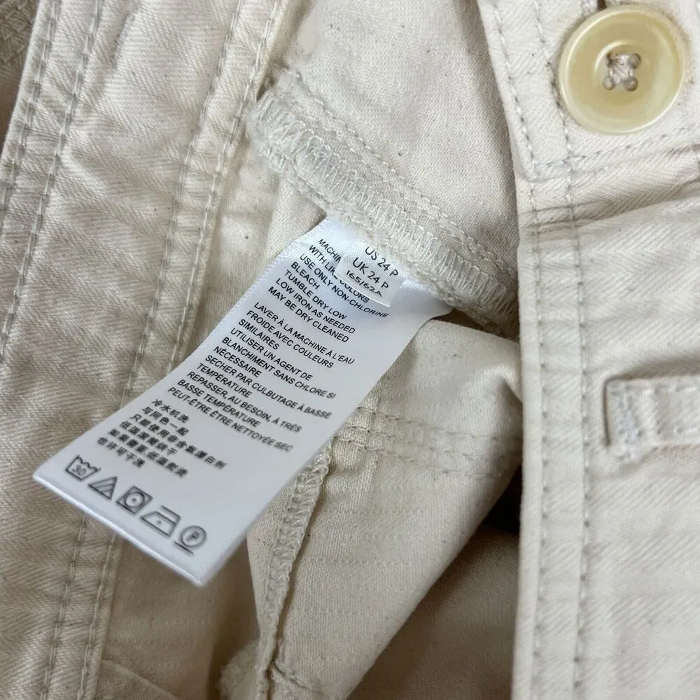 Anthropologie Pants‎ 24 P Womens Beige Twill Straight Leg Carpenter - Picture 7 of 11